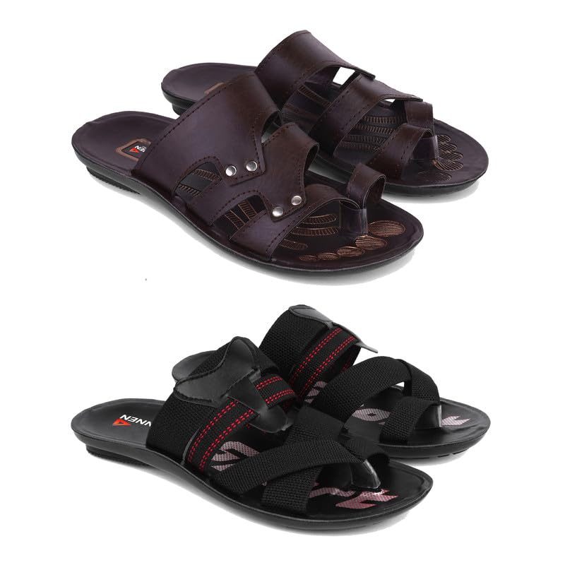 Men's Rover Lightweight Comfortable| Slides|Clogs| Sandals with Adjustable Back Strap for Men Combo-Combo(AJ)-3125-3128-10 -P2
