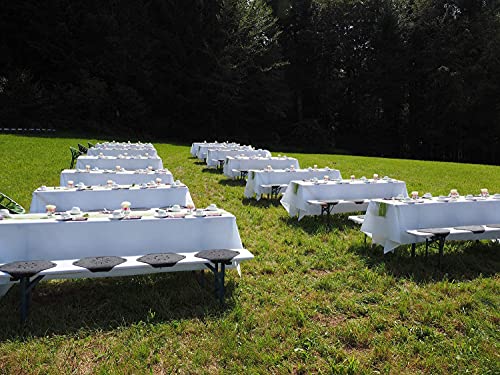 Image of Obstal 210GSM Rectangle Table Cloth, White, 54 x 78 Inch | Heavy Duty Water Proof Microfiber Tablecloth, Decorative Fabric Table Cover for Outdoor and Indoor Use