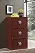 Hodedah 3-Shelf Bookcase Cabinet, Mahogany