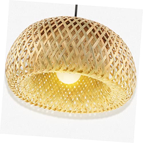 Lampe suspendue restaurant salon de thé luminaire bambou tressé