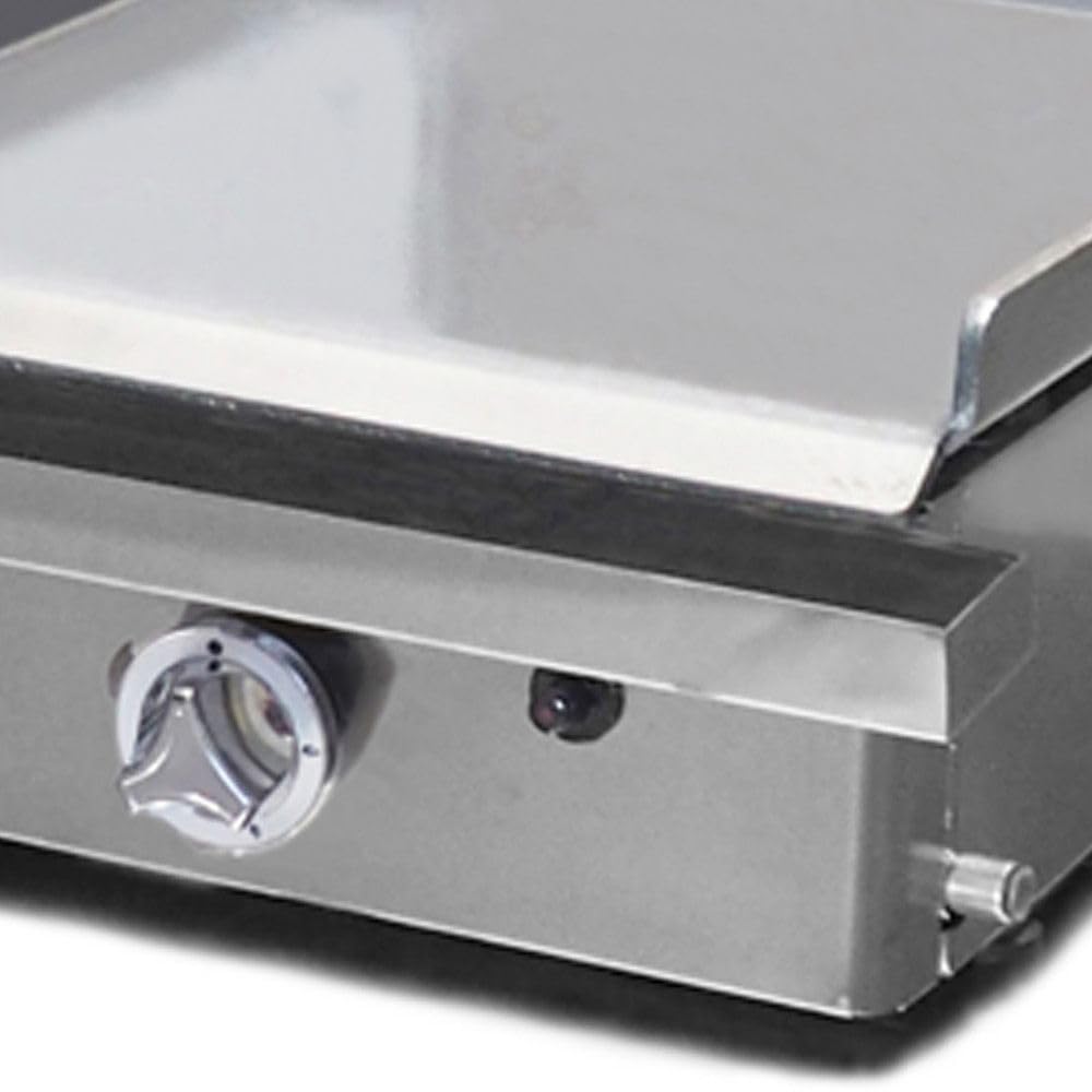 MBH - Plancha à gaz industrielle trois zones 400 x 400 mm économique pour hôtellerie. Fry Top professionnel en acier laminé pour bar et restaurant.