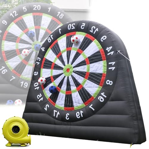 KUOYTT Objetivo de fútbol Inflable Gigante de 10 pies para Adultos: Juego de fútbol con 8 Pelotas de fútbol y soplador para divertirse al Aire Libre: Ayuda de Entrenamiento de fútbol Port