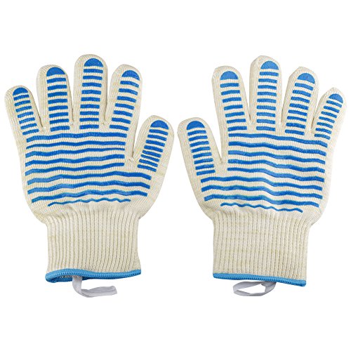 Preisvergleich Produktbild 1 Paare / Satz Hochtemperaturbeständige Handschuhe Küche Kochherd Outdoor BBQ Hitzebeständige Grill Hitzebeständige Handschuhe für Küche Handschutz