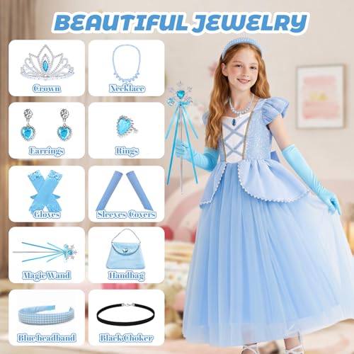 Disfraz de princesa azul para niñas miniatura 6