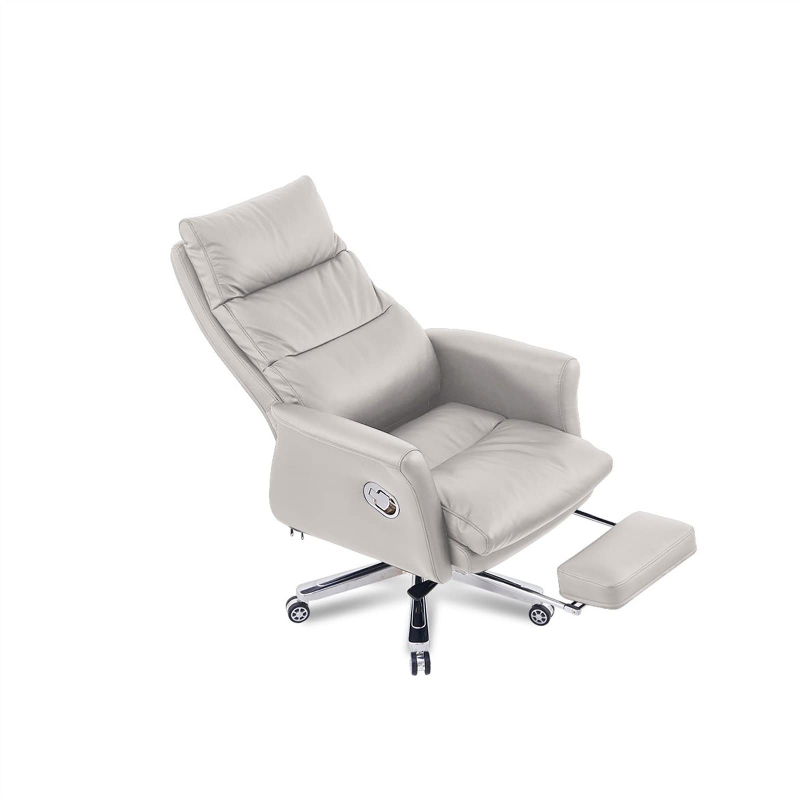 KJLY Sillas ejecutivas con reposapiés, Silla de Oficina for el hogar Sillas de Juego de computadoras ergonómicas, cómodas sillas de recepción de la Silla del Jefe de Vaca, Gris