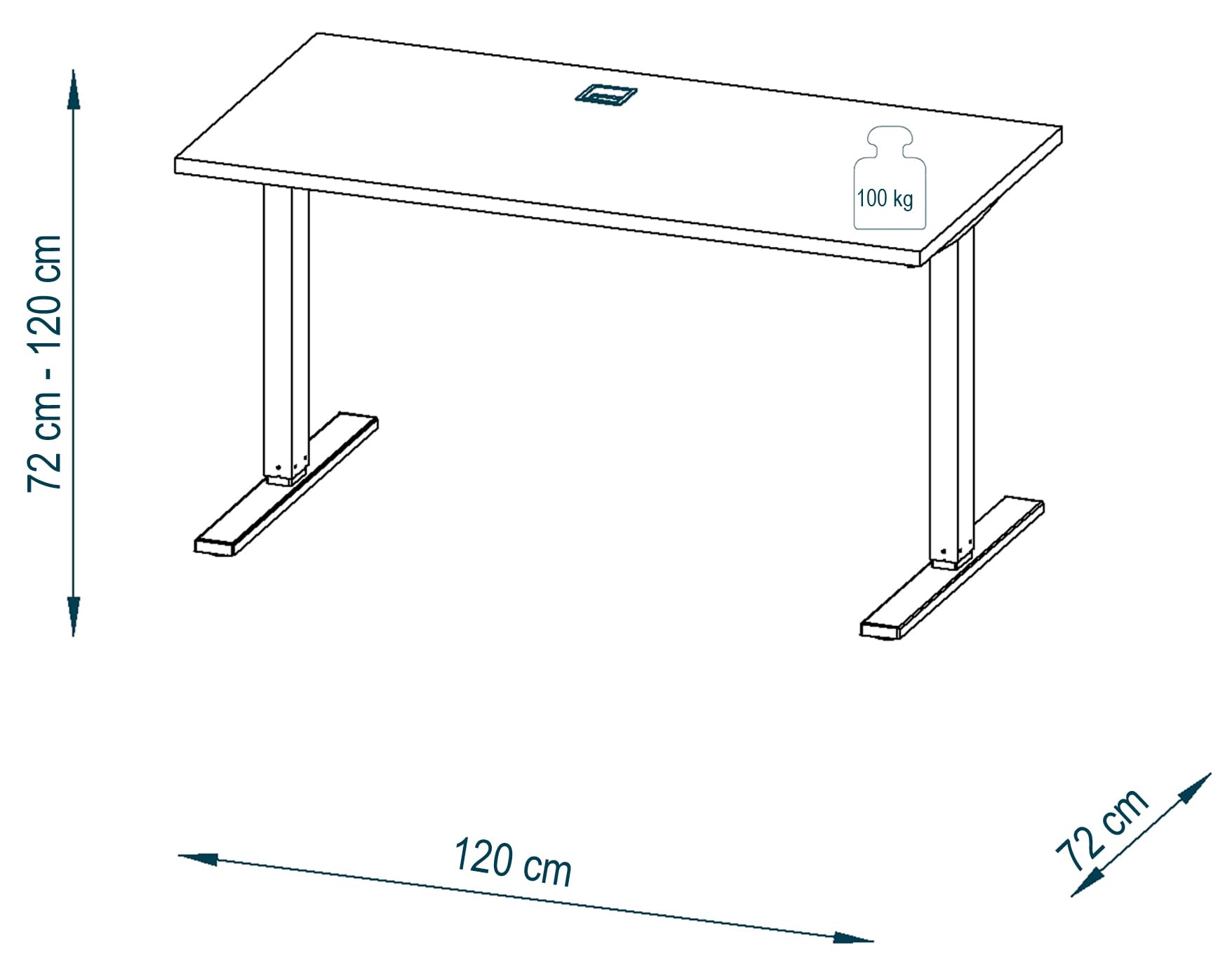 möbelando Schreibtisch >e-Desk< elektrisch höhenverstellbarer Schreibtisch in Weiß matt/Alu, Ergonomisch für gesundes Arbeiten, Stufenlos mit LED-Anzeige, Stoß- und Kratzfest, Made in Germany