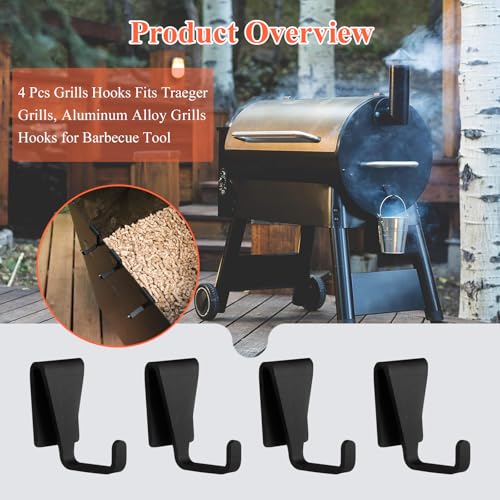 Ganchos para parrilla de aluminio, 4 piezas miniatura 2