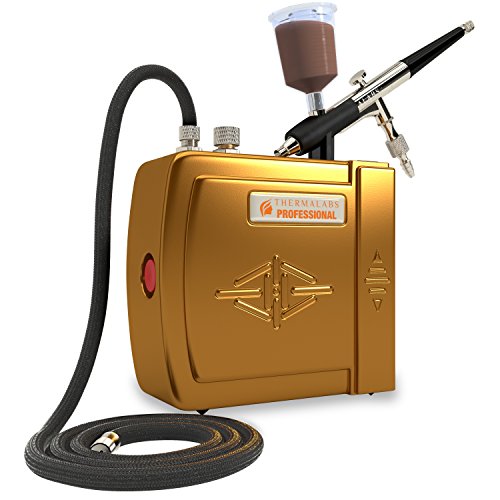 Inagua Mini Spray Tan Pro: Professional Self Tan Without Leaving the House! The Ultimate Airbrush Compressor Kit. Perfect for Indoor Tanning Spray. TWO Screw on Plastic Gravity Feed Fluid Cups