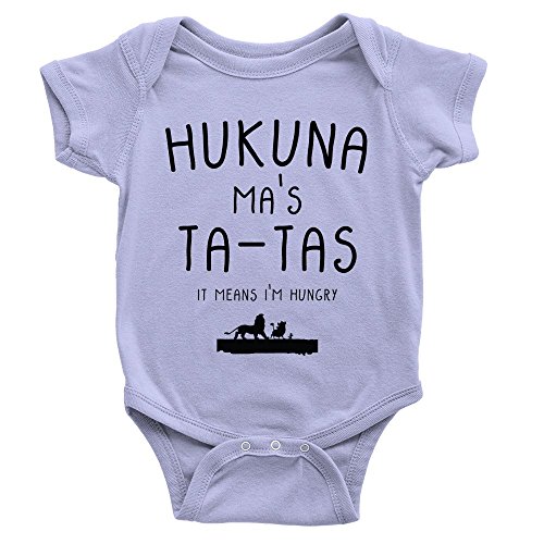 Image of Hukuna Ma's Ta Tas Baby Funny Joke Lion Milk Hungry Present King Body Suit 0-24 Months White Short Sleeve