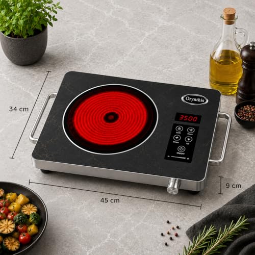 Image of InfraNova 3500W Electric Infrared Cooktop | One of India's Most Powerful Infrared Cooktops | Works with All Utensils | Crystal Glass Top | Touch Controls | Digital Timer | 2-Year Warranty