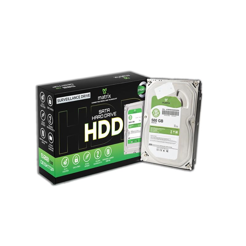 Matrix 500GB SATA Hard Drive for Desktop (HDD) 3.5 Inch SATA 6 GB/s 7200 RPM High Speed Data Transferability Boost The Performance 64 MB Cache, 2... - Image 2