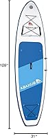 Vista 8 de Abahub SUP inflable, ancho 10 pies 6 pulgadas x 31 pulgadas/34 pulgadas x 10 pies 6 pulgadas, tabla de remo azul con paleta de kayak SUP ajustable