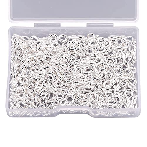 AIEX 300 Pcs Épingles à œil à Crochets Oeillets Filetage pour la Prise de Bijoux Résultats de Bricolage Artisanat, Argent