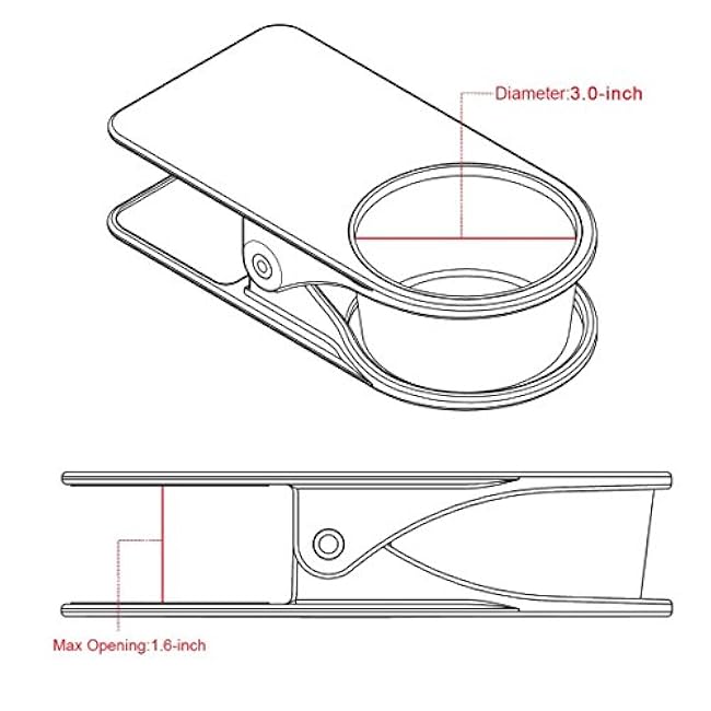 Drinking Cup Holder - Home Office Table Desk Side Huge Clip for Water, Drink, Beverage, Soda, Coffee Mug, Potted Plant, Headphones, Date, USB Cable, Pen Storage Saucer (White)