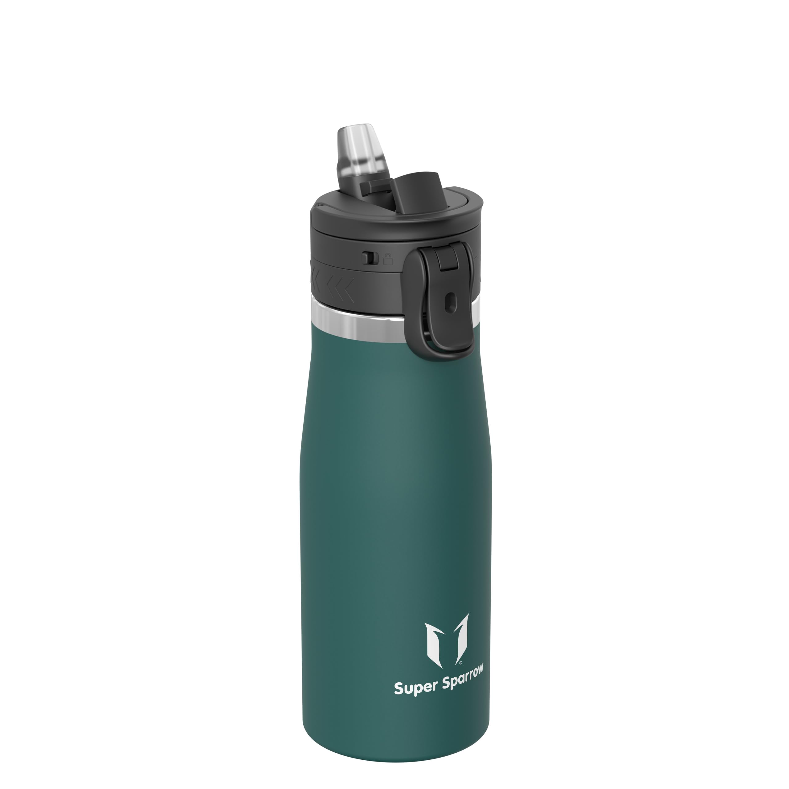 Sparrow Insulated Water Bottle 1L - TouchFlow Metal Water Bottles with Straw - BPA-Free - Stainless Steel Flask, Leakproof, Ergonomic One-Tap for Outdoor, Hiking & Travel