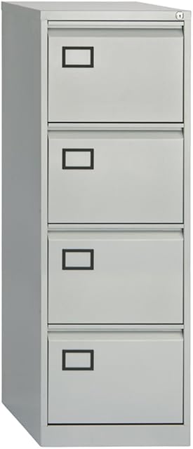 Office Hippo Bisley 4-Drawer Contract Steel Filing Cabinet - Goose Grey