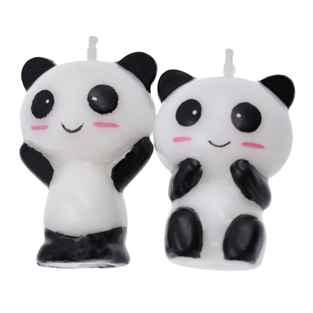 Qlychee Cute Feeder Unicorn Panda Shape Birthday Candles Unique Party Cake Decor Gift