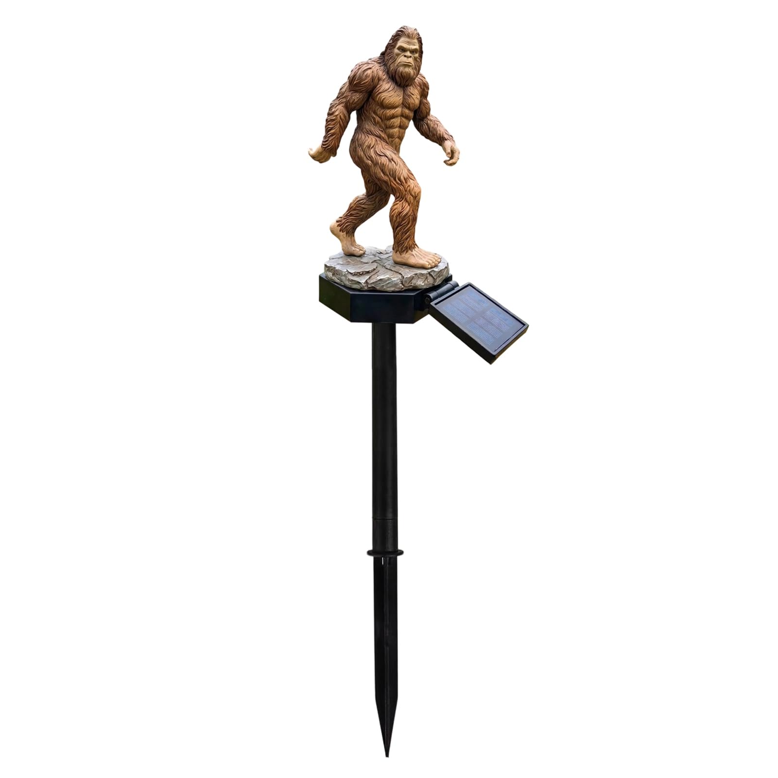 Pasisuu Solar Sasquatch Garden Light – Outdoor Resin Sasquatch Statue with Amber Glow, Waterproof Solar Statue for Pathway Patio Lawn Decor A