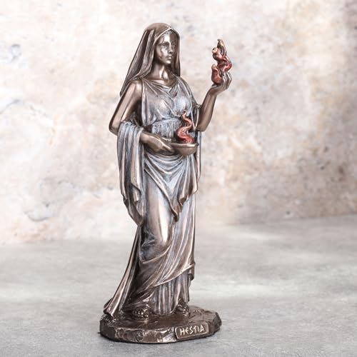 Estatua de Hestia Diosa Griega del Hogar 15.9 cm Bronce miniatura 4