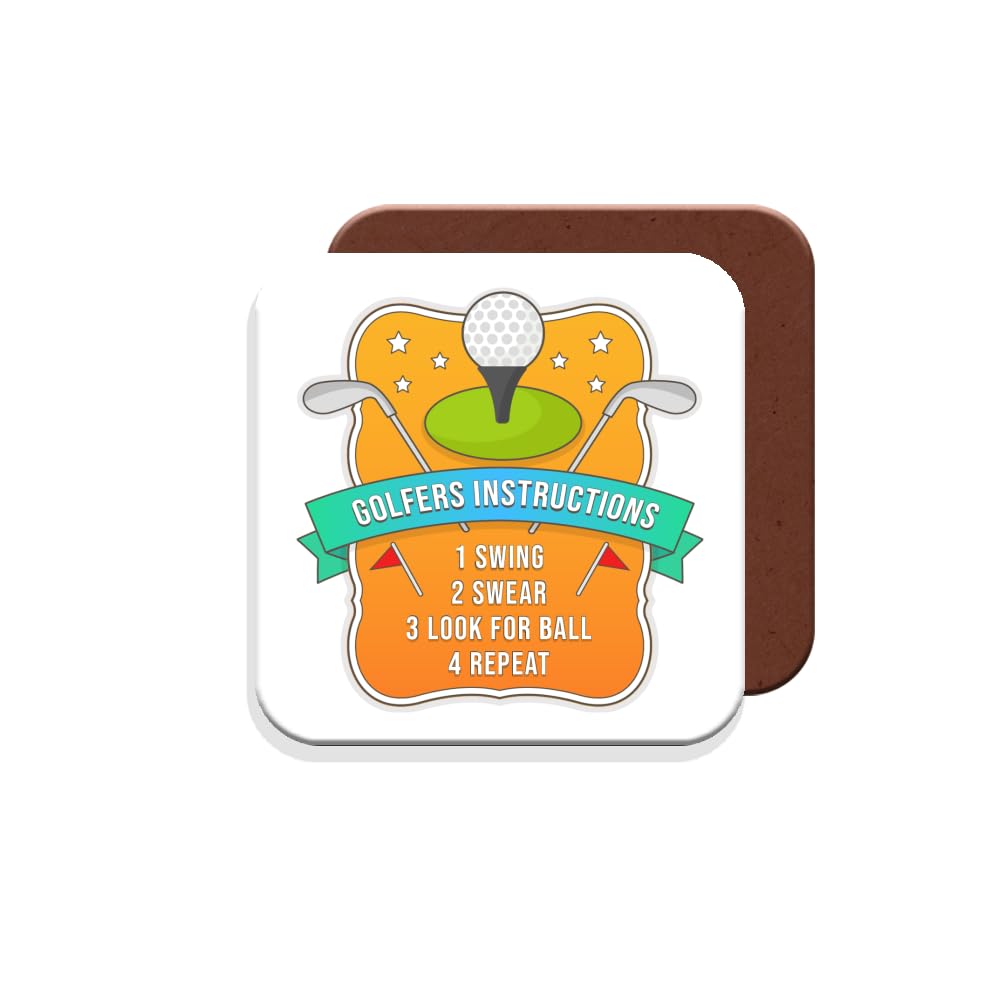 Funny Golf Coaster – Gift for Golfers - Giftset - Made by MUGGZ in The UK