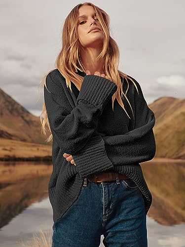 ANRABESS Women's Oversized Sweaters 2026 Long Sleeve Fuzzy Knit Casual Chunky Pullover Sweater Fall Outfits Clothes