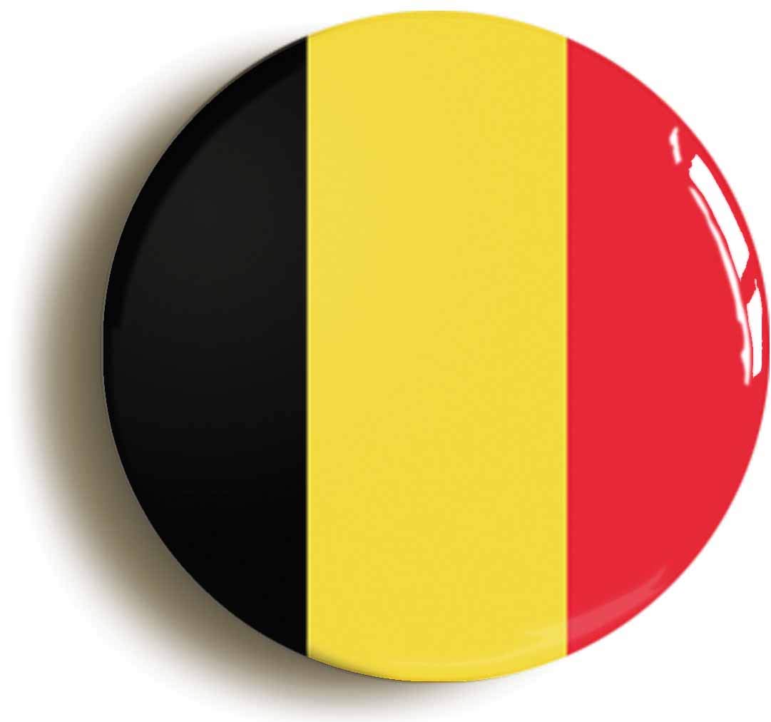 Belgium National Flag Fridge Magnet (Circular 2inch / 50mm Diameter)