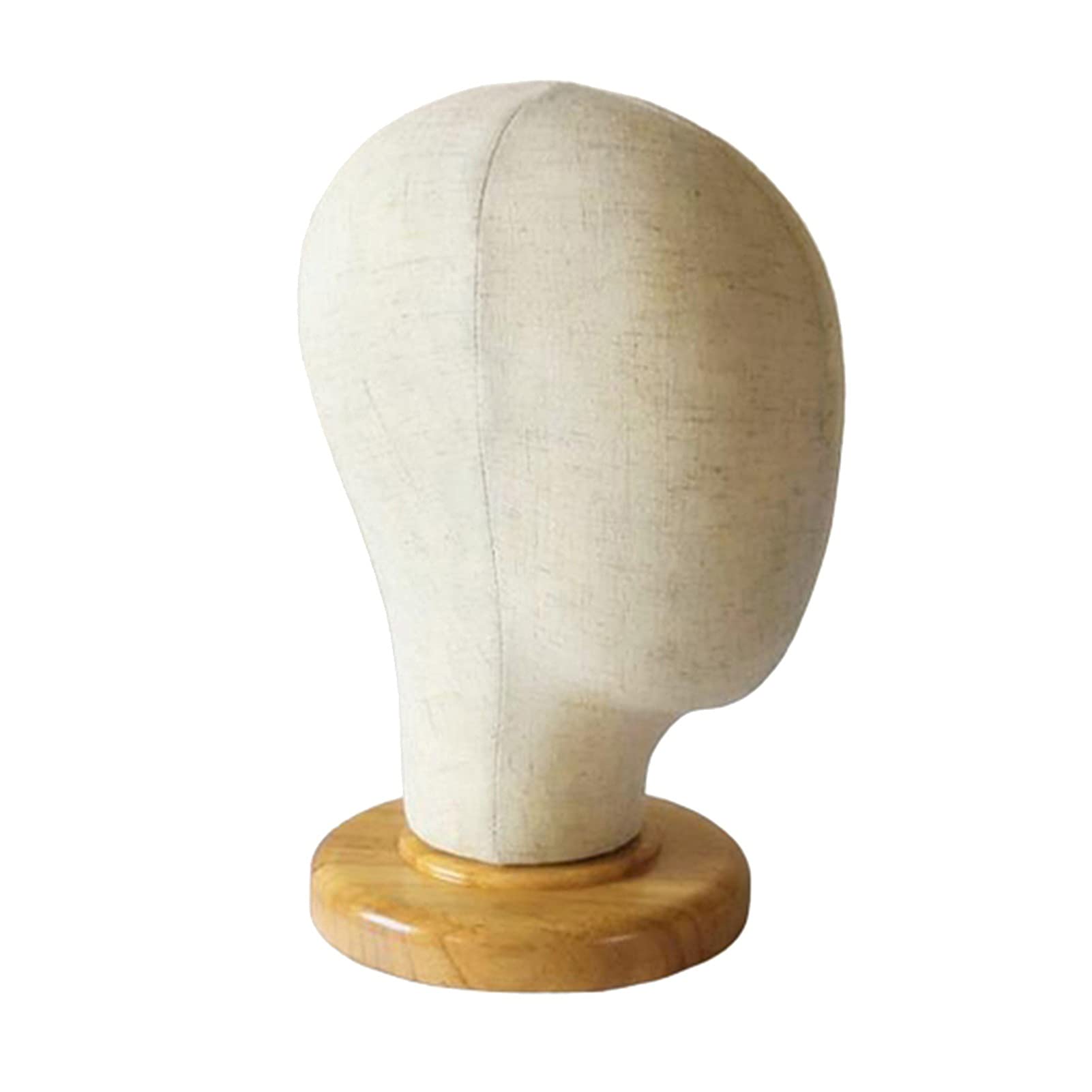 Mannequin Head Wig Dokonywanie głowy Korka Płótna Szkoła Peruka Kapelusz Okulary Wyświetlacz z górą otwór z stojakiem, 21.26 cal(02)