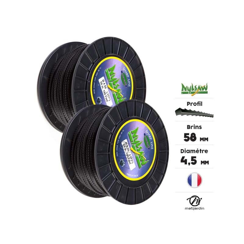 Matijardin - 2 bobines fil débroussailleuse Cranté 4,5 mm x 58 m Nylsaw