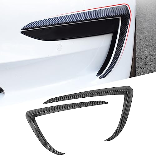 Wocch Tesla Model 3 - Cubierta de luz antiniebla delantera, marco de lámpara antiniebla, alerón de cejas para Tesla Model 3 2017 2018 2019 2020 2021 2022 (fibra de carbono mate ABS)