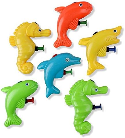 Schramm 0522 – Water Gun, 4 Colors, Design of Marine Animals, Pack of 12