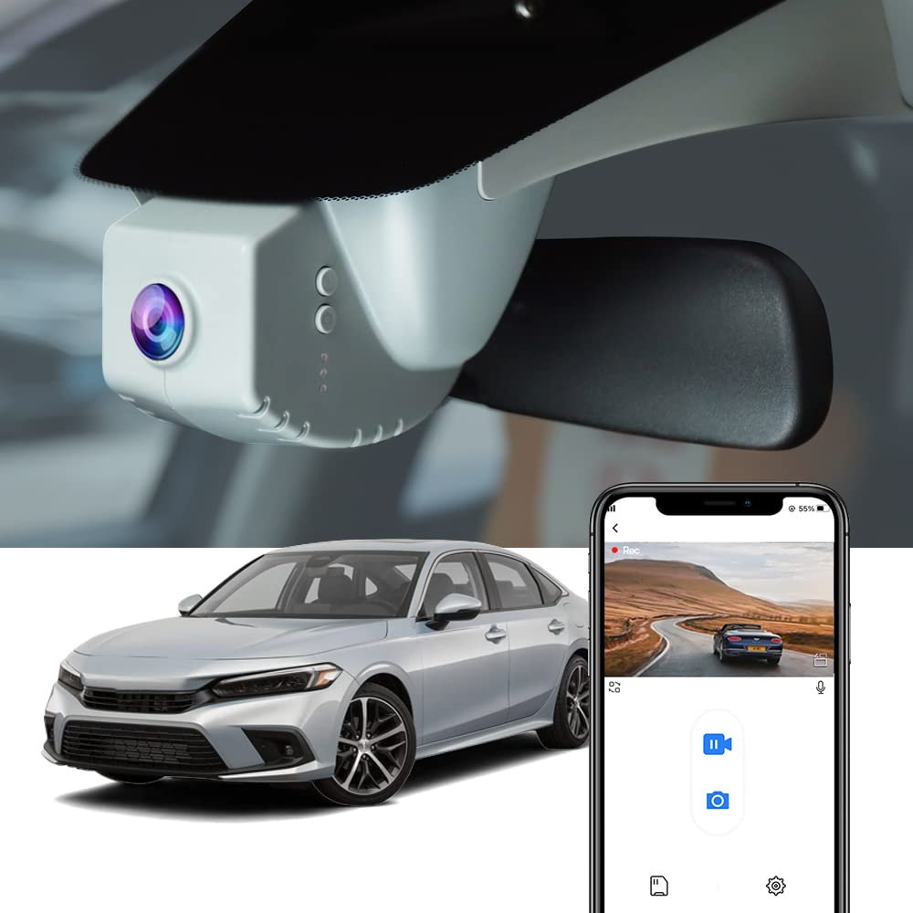 Fitcamx 4K Dash Cam Suitable for Honda Civic 2022-2026 Type R Si Black Cover OEM Factory Look UHD