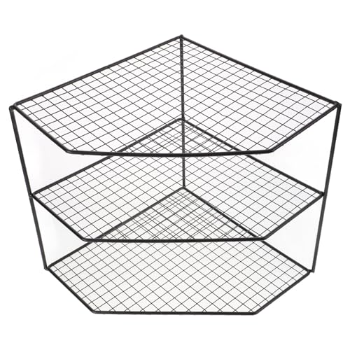 COHEALI Estante Organizador de Ollas y Sartenes para Cocina Doméstica, Rejilla Escalonada de Hierro Negra de 3 Capas, Almacenamiento Compacto bajo Fregadero, Tamaño Estándar 24 Cm, Ahorro