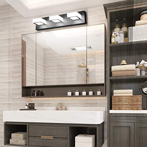 Ralbay Led Modern Black Bathroom Vanity Lights 3 Lights Acrylic Modern Black Bathroom Wall Lighting Fixtures thumb #6