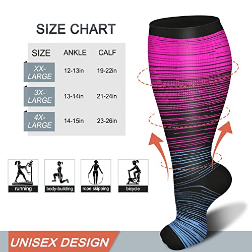 Image of Graduated Copper Compression Socks for Women Men Circulation 20-30mmhg-Best Support for Running,Nursing,Hiking