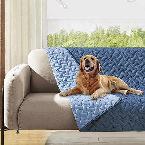 Gogobunny 100% Double Sided Waterproof Dog Blanket Soft Pet Bed Cover Reversible Protect Furniture Couch Sofa Car For Puppy Cat Kids (Dark Blue/Light Blue, 52X82 Inch (Pack Of 1)) #TOP25