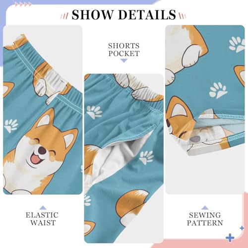 Dog on Blue Boys Pants Boys Athletic Pants Long Pant for Boywith Pockets Wide-Leg Size 6-14Y4