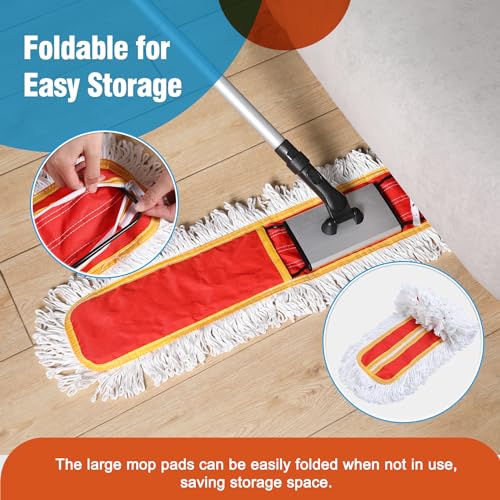 Image of 36 inch Microfiber Mop Pads 2 Pieces Just Fit CLEANHOME Industrial Dust Mop: B08R3F1ZZM,Red | Just Fit CLEANHOME Industrial Dust Mop: B08R3F1ZZM,B0GL7WQZBY,B0GL7R3KKP,B08R3H69ZB