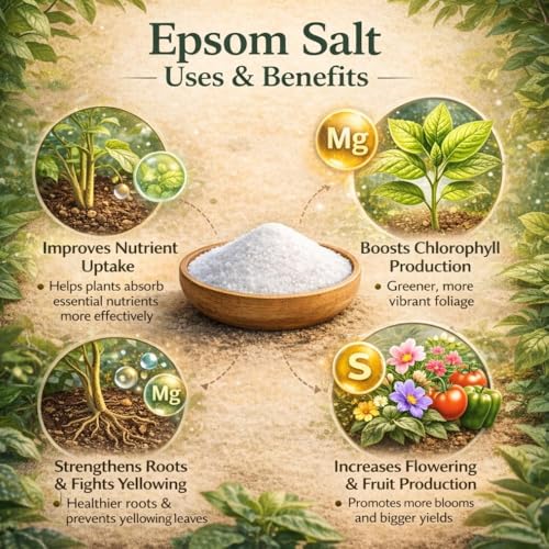 Image of Indian Gardens - Epsom Salt Fertilizer For Plants | Epsom for plants | Magnesium sulfate fertilizer (1 Kg)