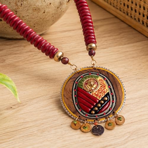 Image of Handcrafted Tribal Dhokra & Floral Charm Necklace Collection | Artisan Brass, Glass & Contemporary Statement Necklaces for Women | Ethnic, Elegant & Artistic Jewelry