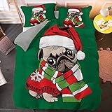 【Hohe Qualität】 Die 3D-Weihnachts-Tagesdecke besteht aus 100% Mikrofaser-Material, das sehr weich, leicht, atmungsaktiv und langlebig ist und Ihnen die ganze Nacht einen Schönheitsschlaf bietet. (Bettdecke und Bettwäsche sind nicht im Lieferumfang enthalten und Kisseneinsatz)