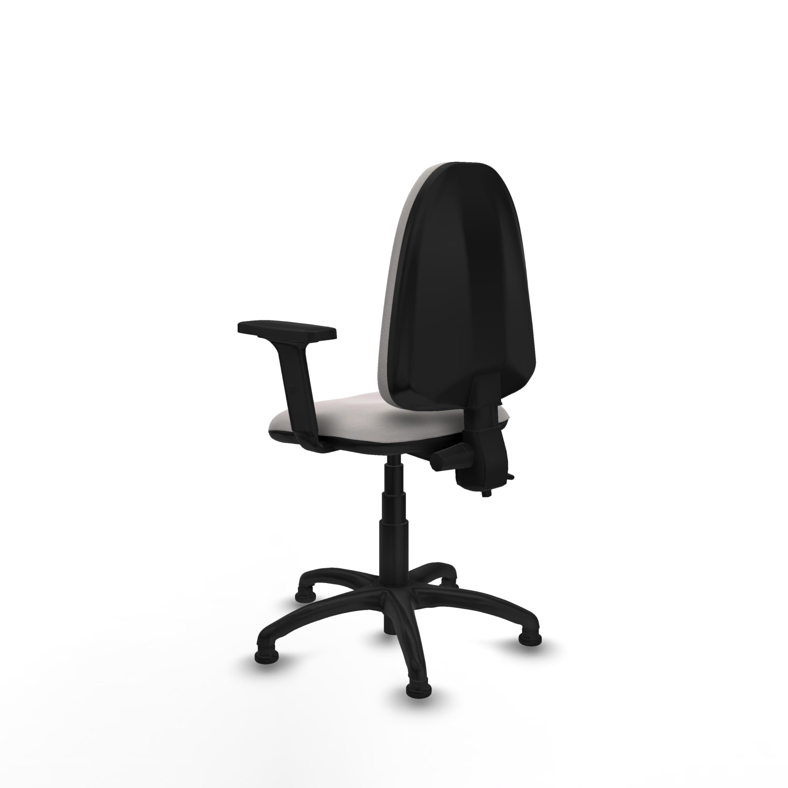 Piqueras y Crespo - Silla Escritorio sin Ruedas Blanca Aýna con Brazos 2D. Equipado con Contacto Permanente de Doble Maneta y Espuma de Corte. Blanco