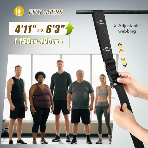 Image of ALongSong Pull Up Assistance Bands with Foot Support Pedal - Upgraded Heavy Duty Resistance Bands Adjustable Weight /Height with Bands&Measured Strap for Strength Training Home Gym