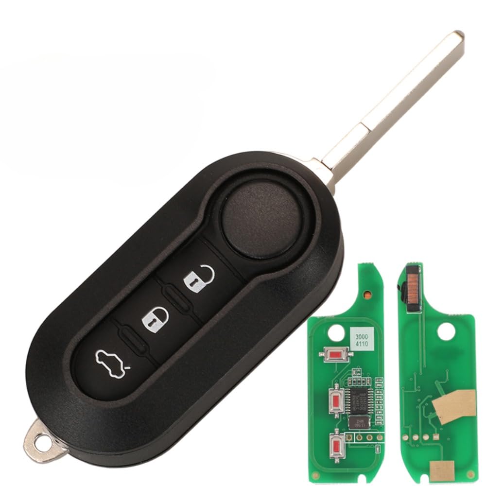 Guscio Chiave auto a distanza Controllo remoto telecomando radiocomando portachiavi per Fiat MPV Bravo/Ducato 500 Doblo Qubo Grande Punto Citroen Jumper Peugeot Boxer 433.92 ID46
