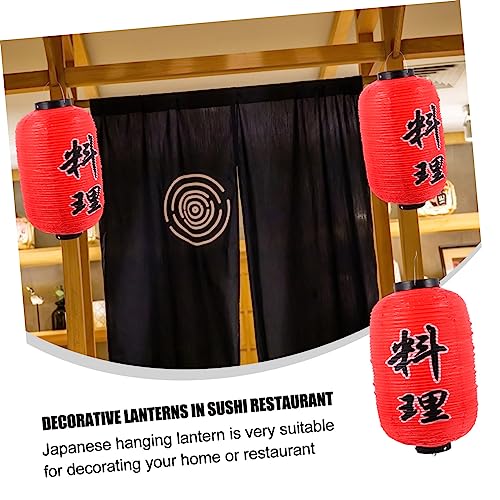 Image of DOITOOL 2 Pcs Japanese Style Decorative Lanterns PVC Waterproof Hanging Lantern for Restaurant Home and Events