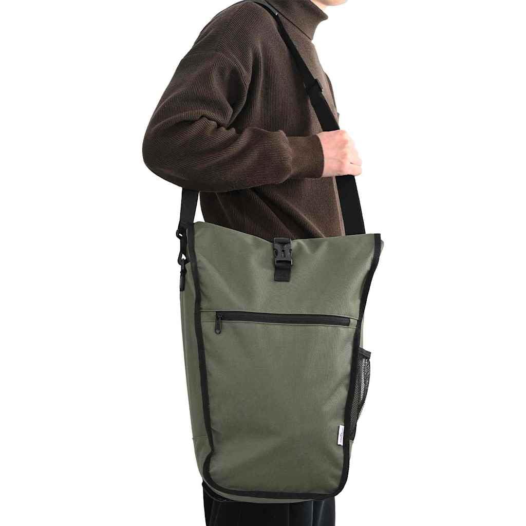 Torba rowerowa oliwkowa z poliestru 34 x 16 x 59 cm, wodoszczelna i antypoślizgowa, ergonomiczna na wycieczki, trekking i rower górski, z dużą ilością miejsca do przechowywania dla osób