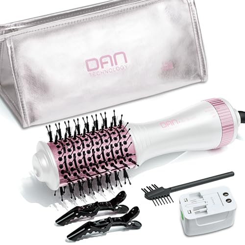 Auto Dual Voltage Hair Dryer Brush,110V-120V/220V-240V,Travel HairDryer Brush,Small Hot Airbrush,Blow Dryer Brush,Small Hair Dryer Brush,4 in 1 Hair Dryer and Styler Volumizer