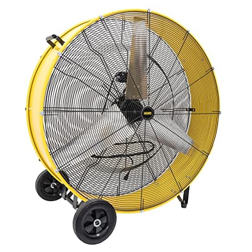 HiCFM 26800 CFM 42 inch Industrial Drum Fan, 4/5HP Powerful Motor, Heavy Duty Barrel Structure, 8 inch Wheels, Move Much Air for Warehouse, Garage or Industrial Commercial Use - CUL Listed