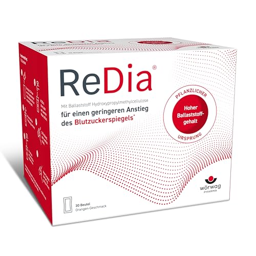 ReDia® Ballaststoff-Drink - 30 Beutel - Ballaststoffe für einen geringeren Blutzuckeranstieg nach dem Essen* - alltagstauglich, 1x täglich, vegan, glutenfrei, zuckerfrei, laktosefrei