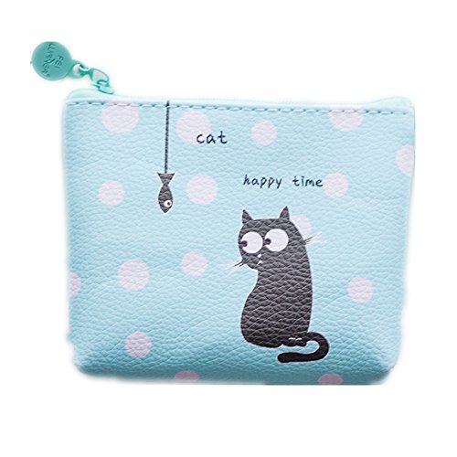 Preisvergleich Produktbild Joyfeel buy Damen Brieftasche Karikatur Geldbörse Reißverschluss Portemonnaie für Karten / Münzen / Schlüssel / Kleinen Gegenständen (Blau)