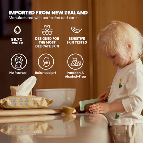 Image of Terra Organics Pure New Zealand Water Bamboo Baby Wipes, Biodegradable, Natural, 1 Pack of 70 Wipes